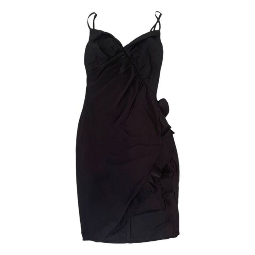 NWT 🫧 more to come Natasha Ruffle Midi Dress in Black size M